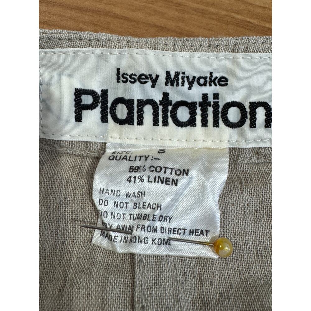 Vintage 80s Issey Miyake Plantation Beige Cotton Linen Lagenlook Dress Sz S - Picture 4 of 4